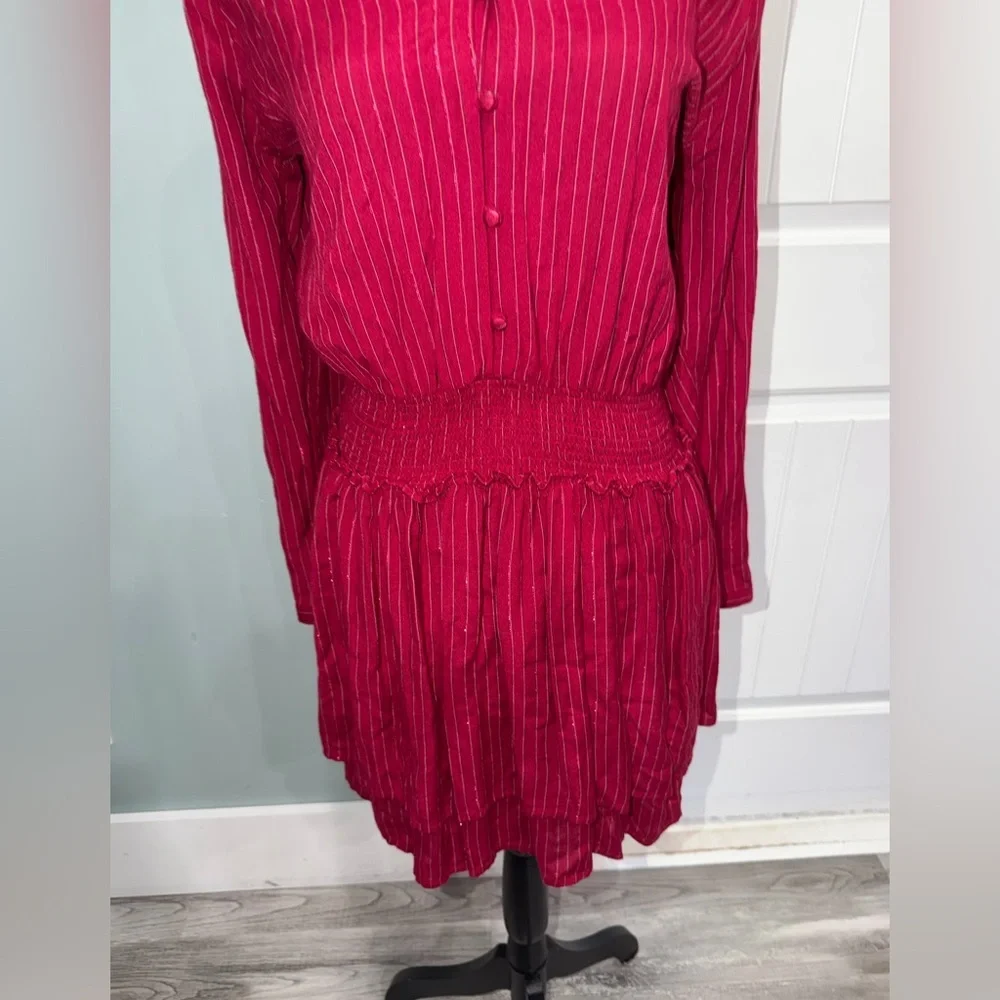 RAILS Jasmine Messina
Stripe Metallic LS Smocked
Waist Red Dress size XS - Picture 8 of 13